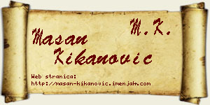 Mašan Kikanović vizit kartica